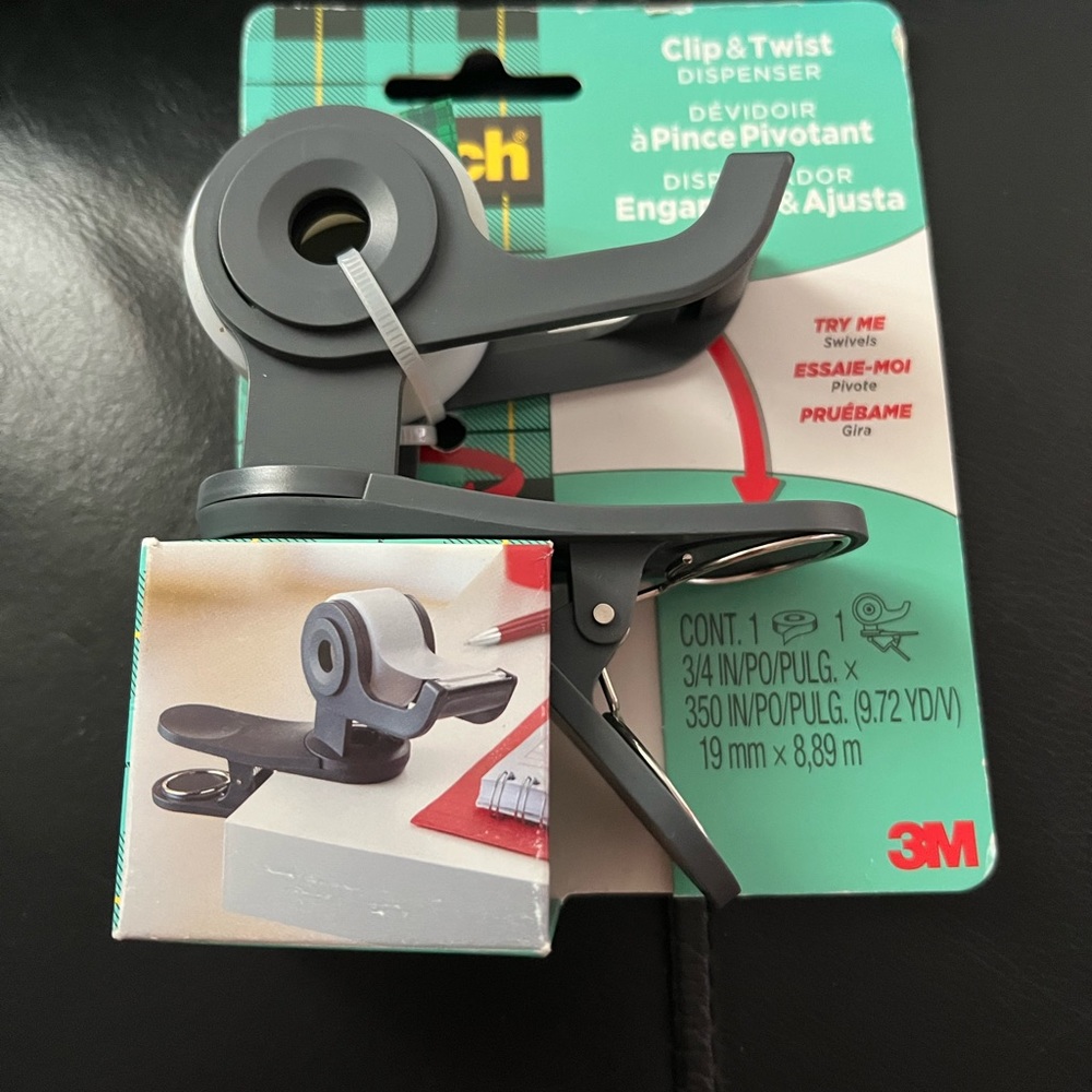 Brand new Scotch™ Clip & Twist Desktop Tape Dispenser, Gray
